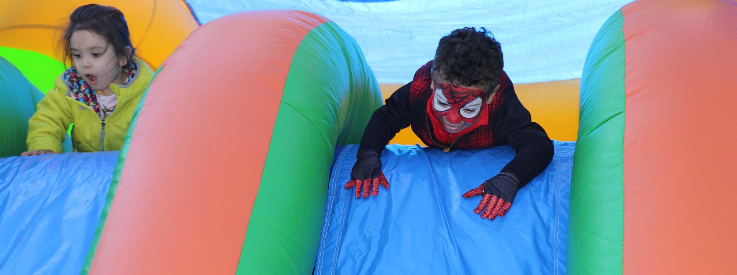 Bouncy Slide with spiderman costume